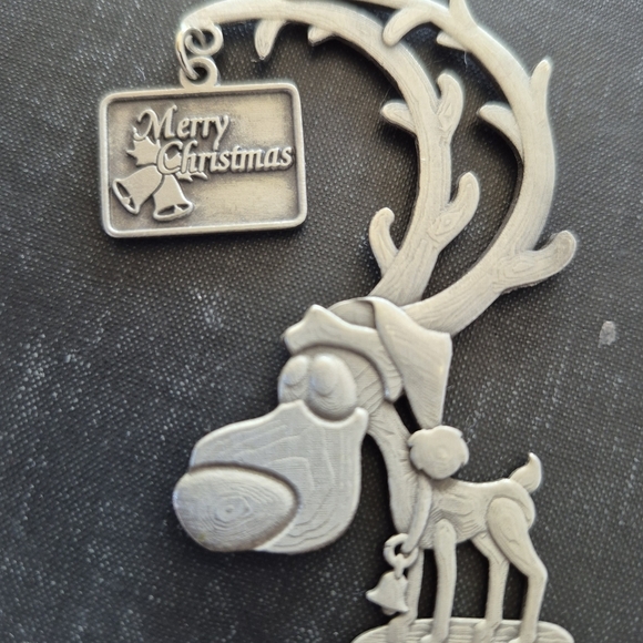 Silver Reindeer Ornament with MSM Tag - Picture 2 of 9